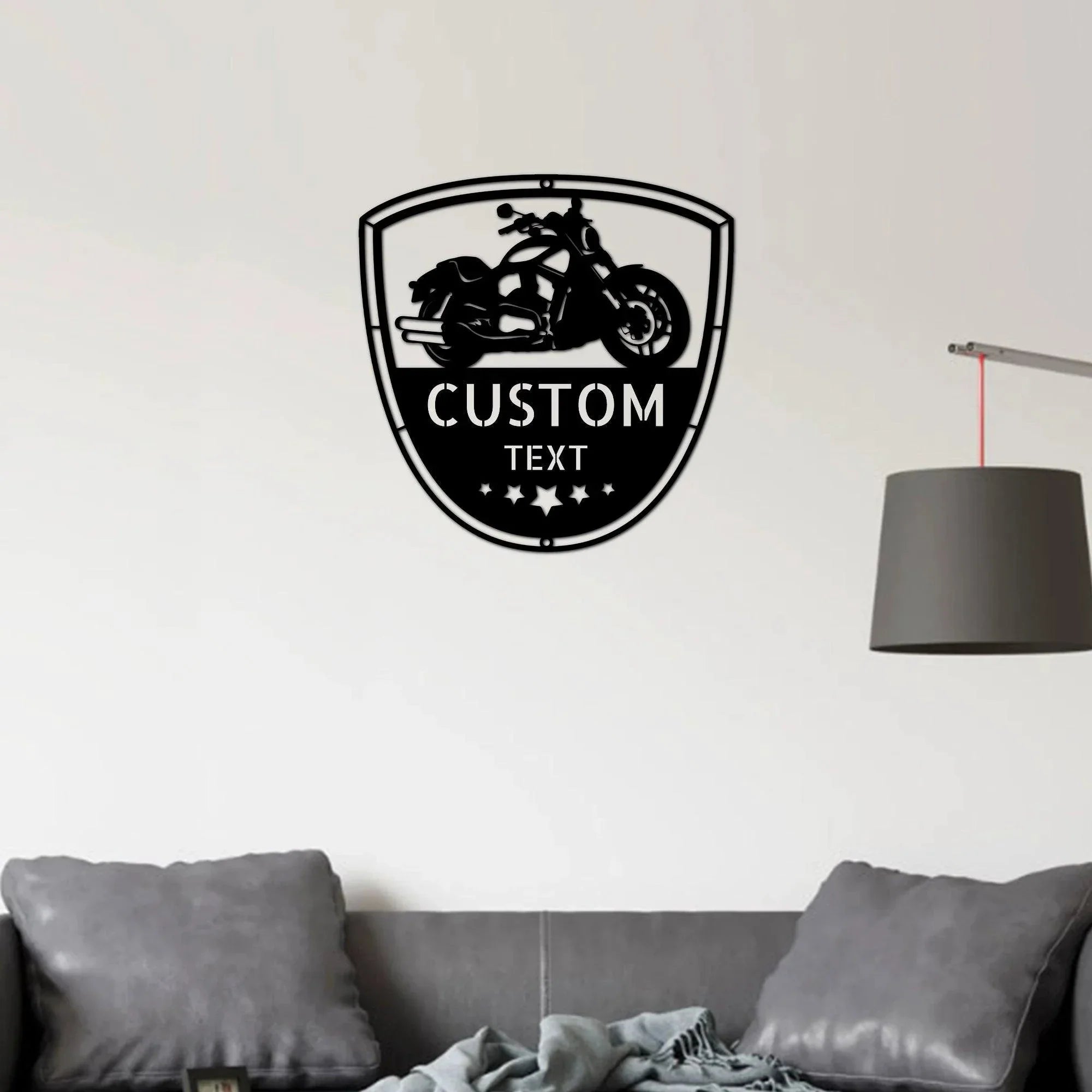 Motorcycle Biker Personalized Name Indoor Outdoor Steel Wall Sign