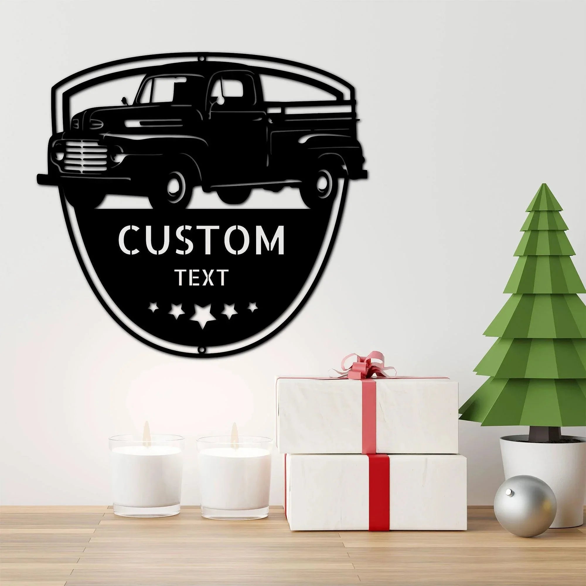 Classic Pickup Truck Personalized Steel Wall Sign