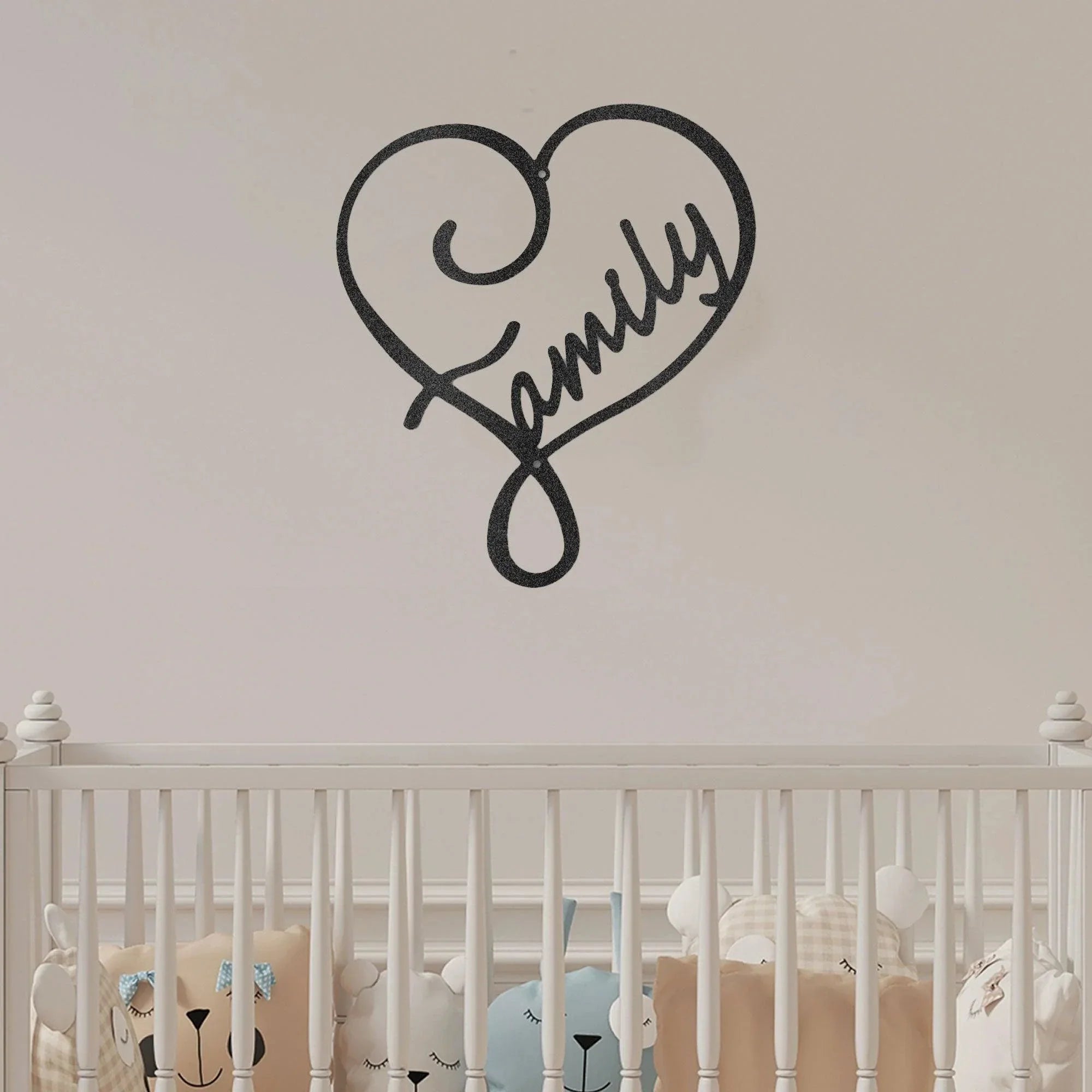 Family Love Indoor Outdoor Steel Wall Sign Metal Art
