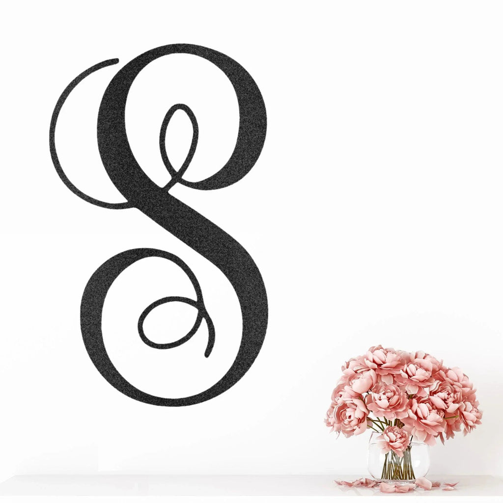 Fancy Initial Custom Monogram Metal Wall Art