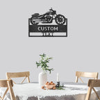 Motorcycle Shop Custom Name Indoor Outdoor Steel Wall Sign
