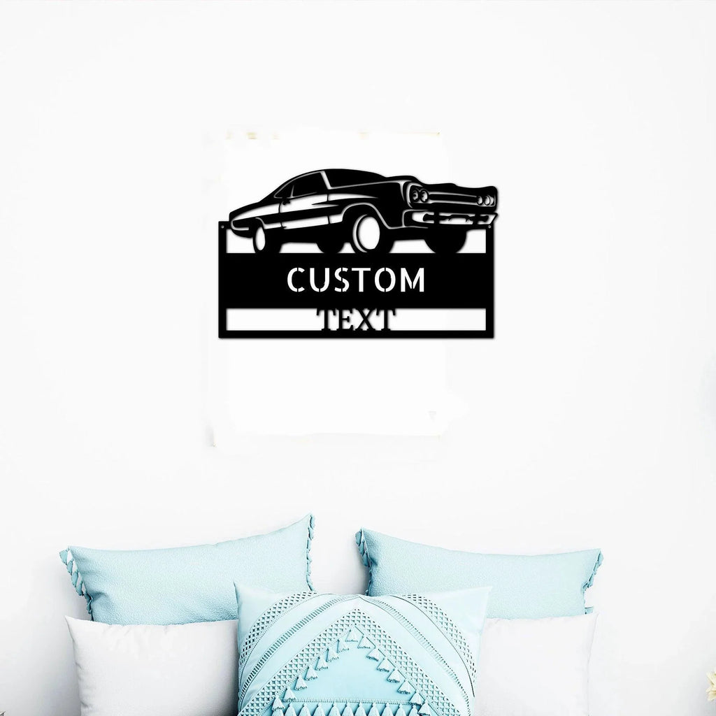 Classic Muscle Car Personalized Indoor Outdoor Steel Wall Sign