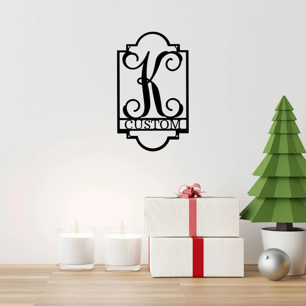 Regal Monogram Custom Name and Initial Metal Wall Art