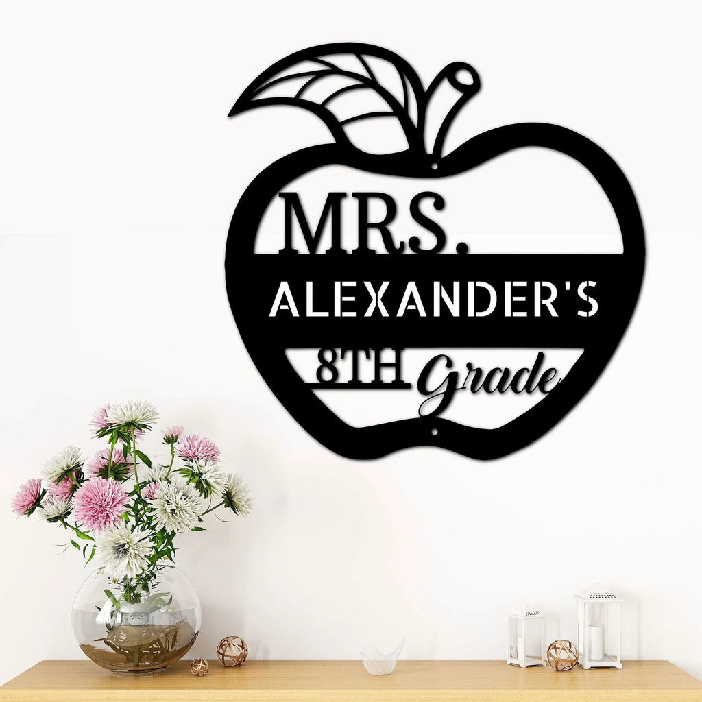 Teacher Appreciation Personalized Classroom Metal Art Wall Sign