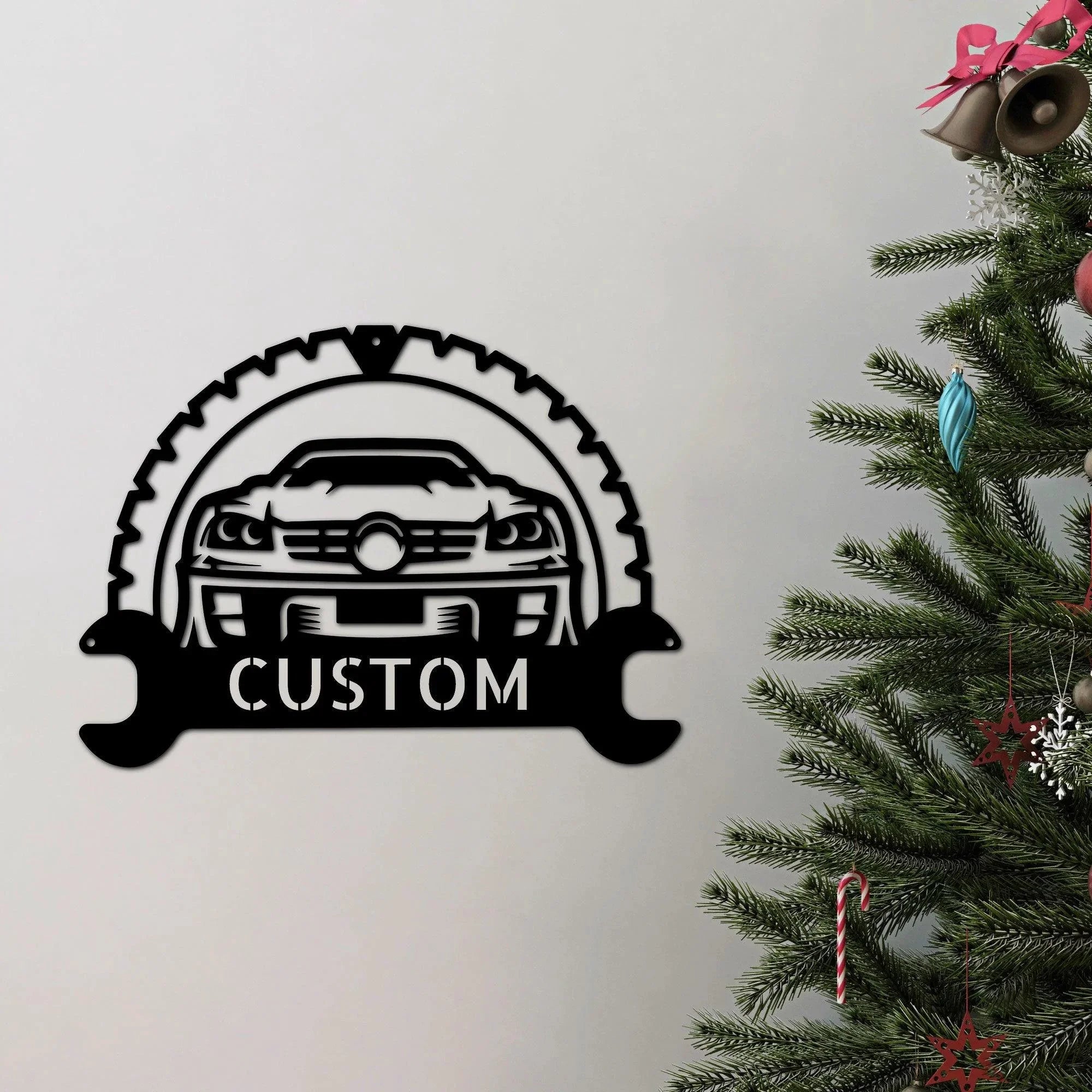 Personalized Classic Car Monogram Indoor Outdoor Steel Wall Sign