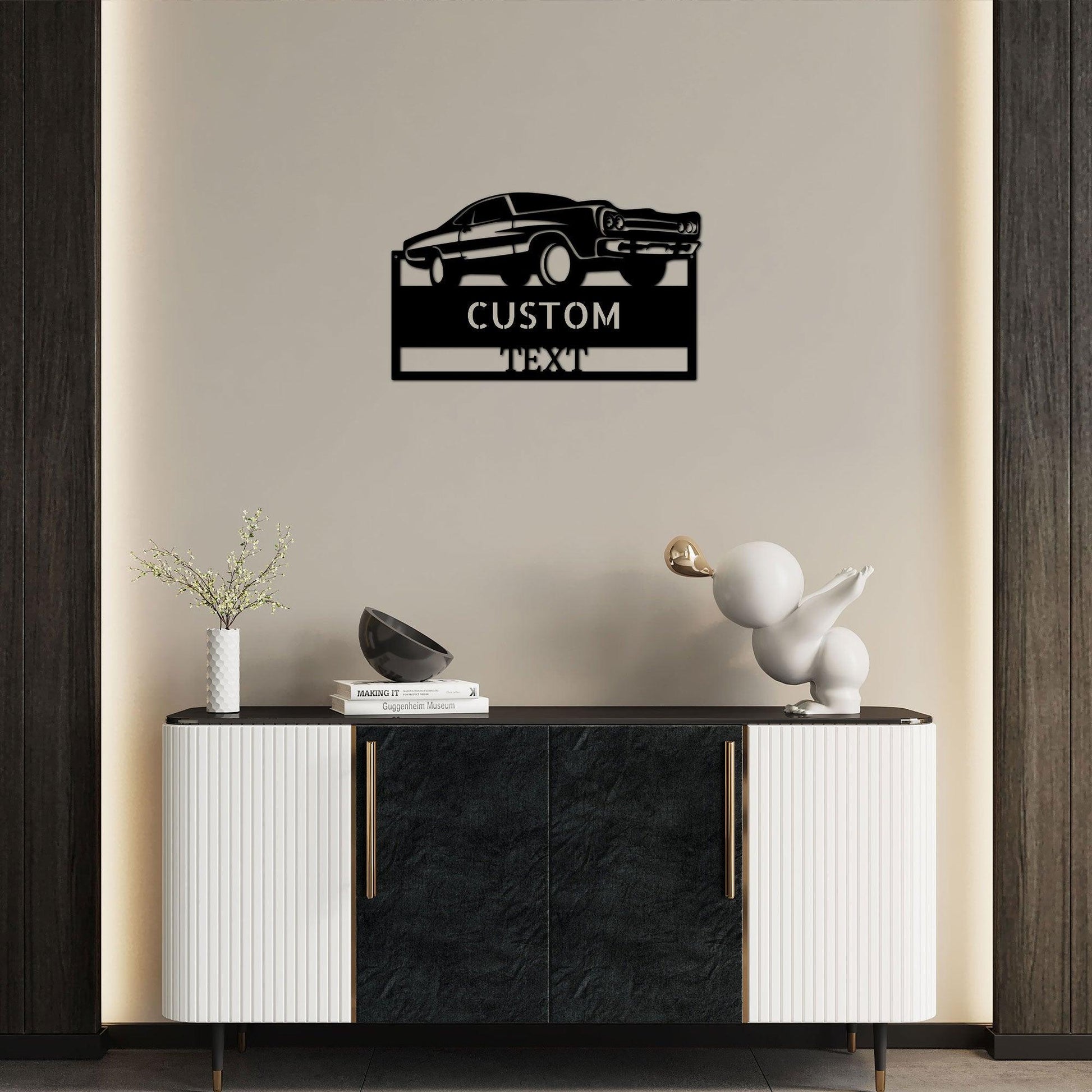 Classic Muscle Car Personalized Indoor Outdoor Steel Wall Sign - Mallard Moon Gift Shop