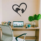 Pet Love Dog and Cat Heart Indoor Outdoor Steel Sign