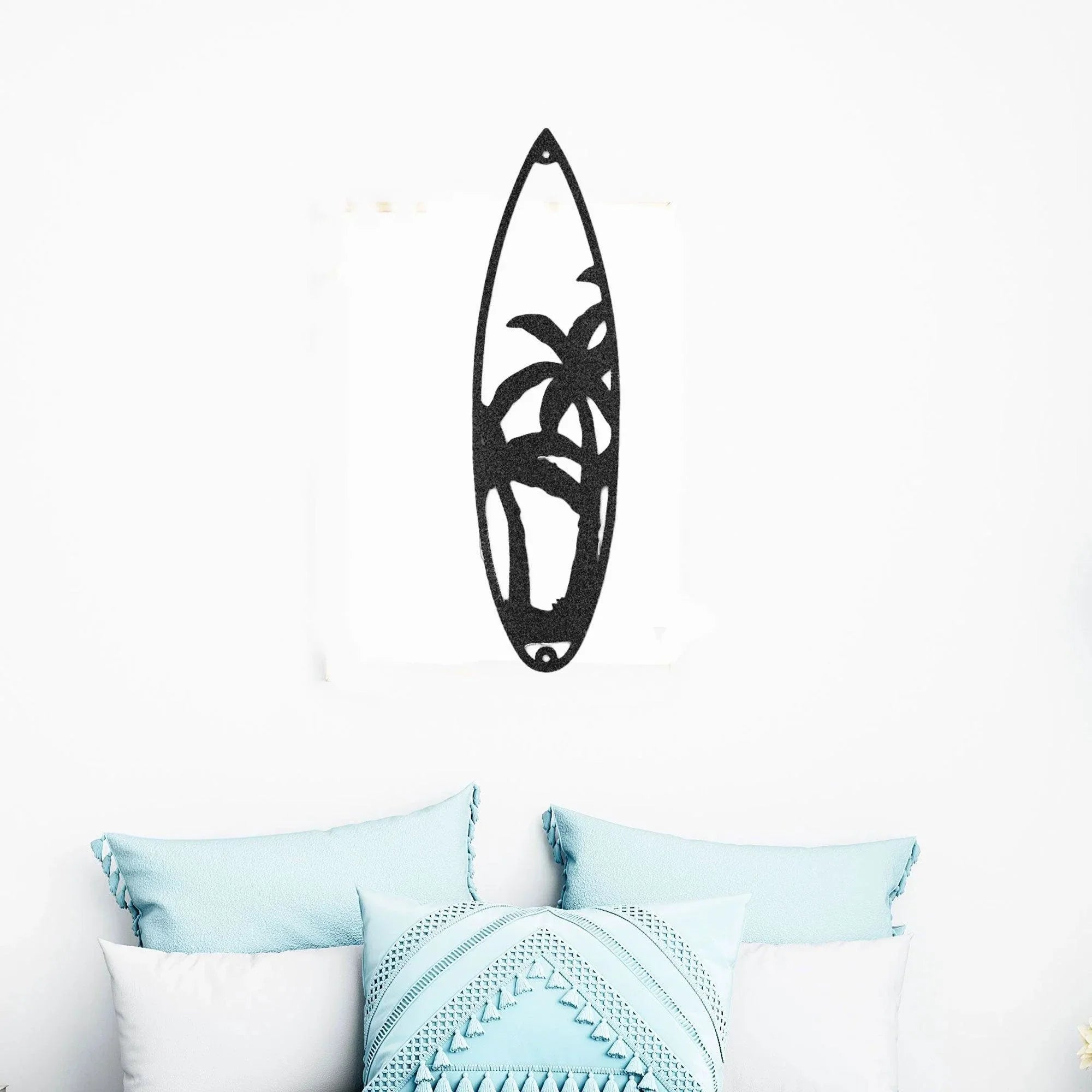 Surfboard Palm Trees Indoor Outdoor Steel Wall Sign Art