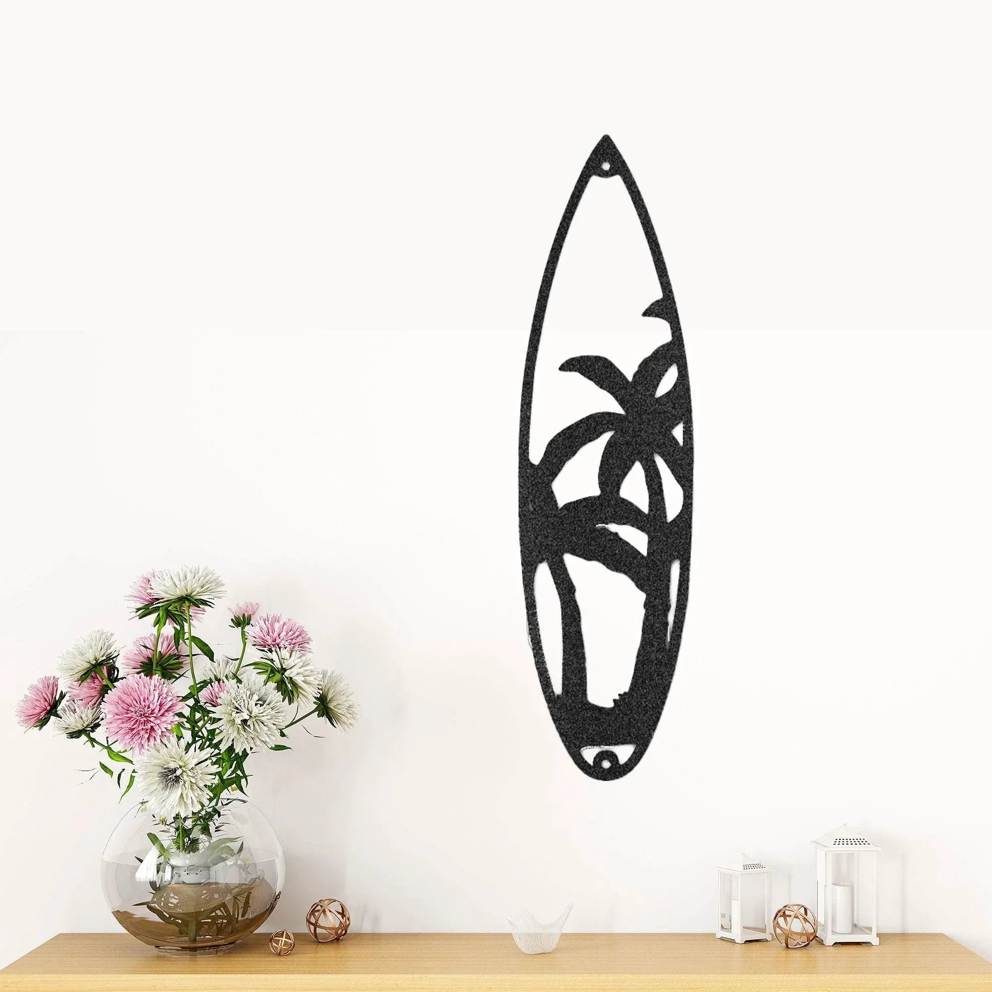 Surfboard Palm Trees Indoor Outdoor Steel Wall Sign Art