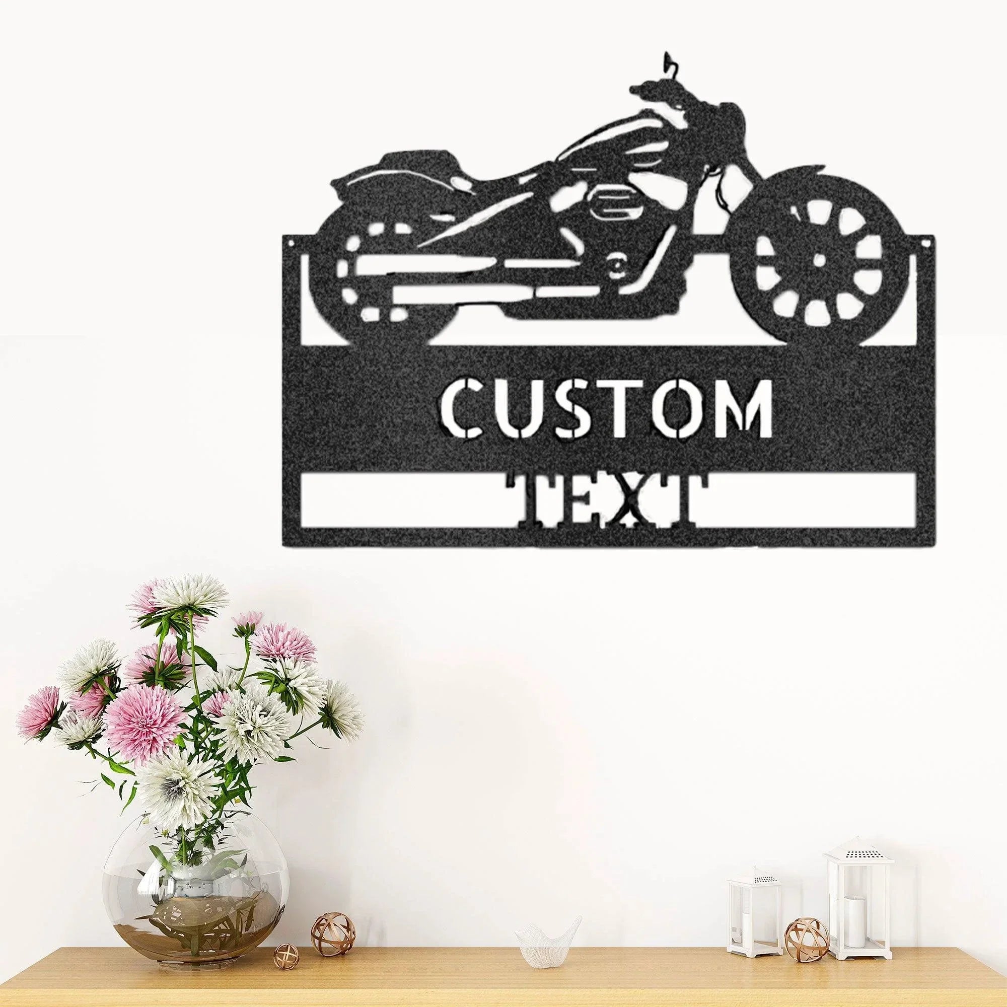 Motorcycle Shop Custom Name Indoor Outdoor Steel Wall Sign