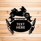 Trike Motorcycle Mechanic Custom Monogram Indoor Outdoor Steel Sign