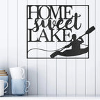 Kayaking Home Sweet Lake Indoor Outdoor Steel Wall Sign