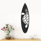 Surfboard Sea Turtle Indoor Outdoor Steel Wall Sign