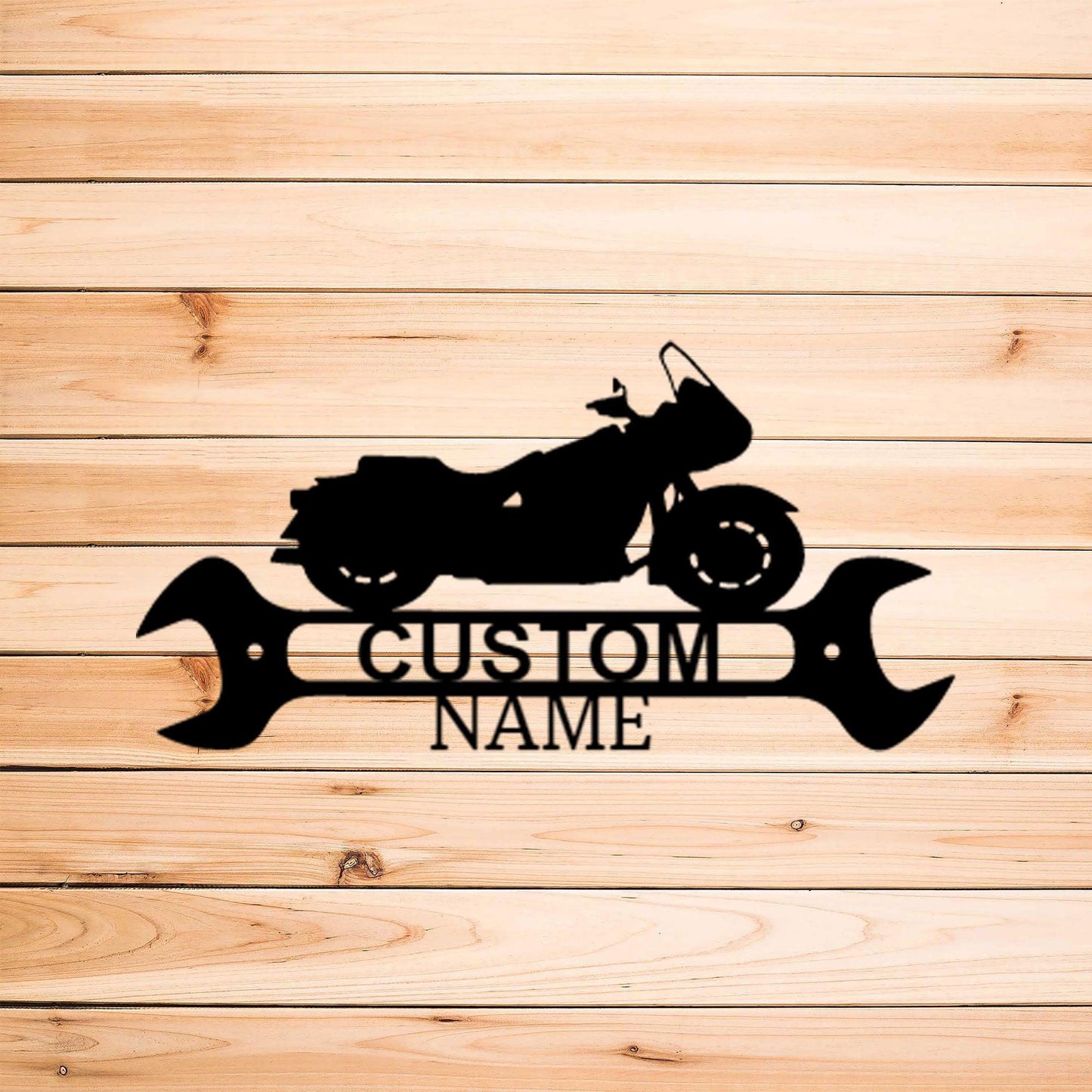Cruiser Motorcycle Shop Monogram Personalized Indoor Outdoor Steel Wall Sign Metal Art - Mallard Moon Gift Shop
