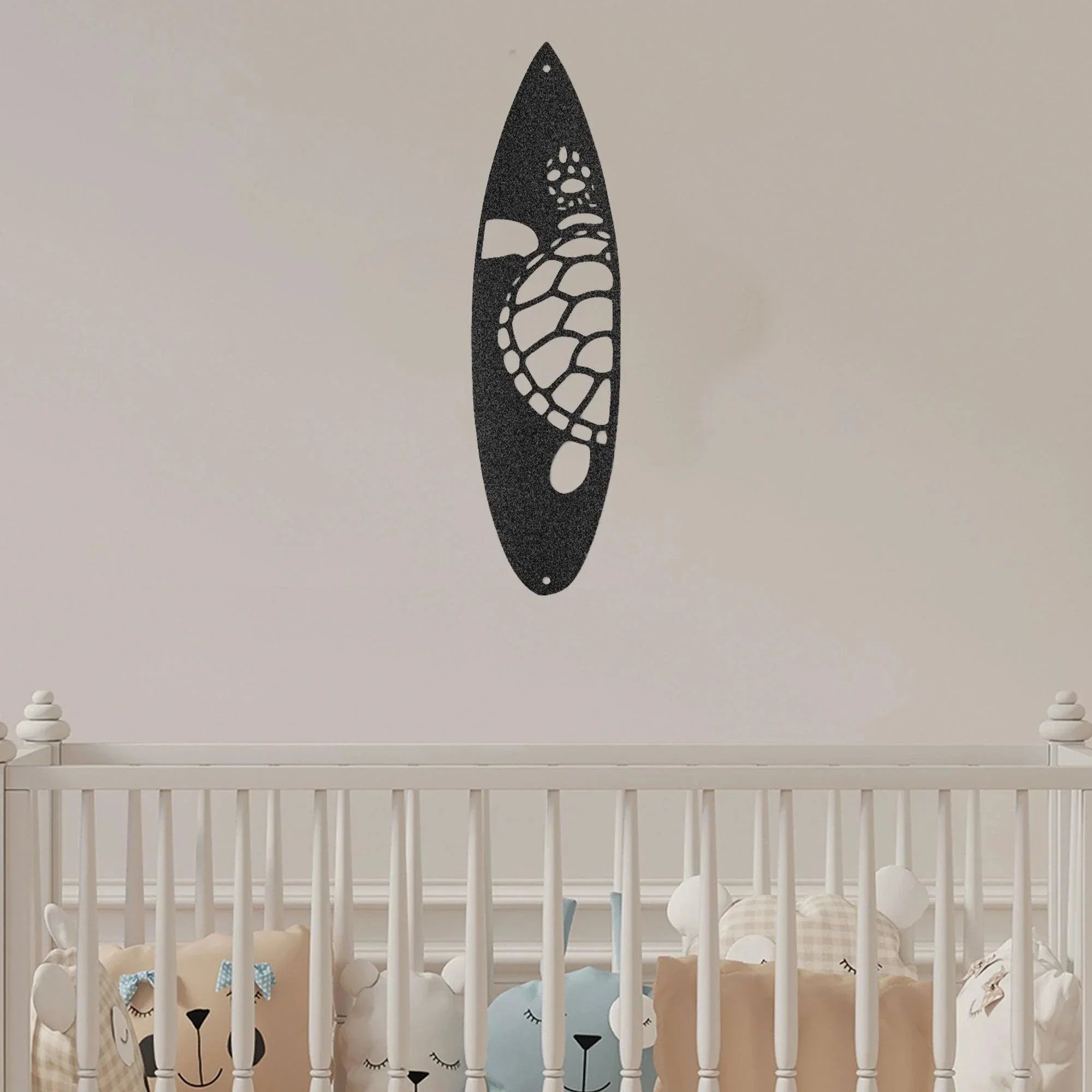 Surfboard Sea Turtle Indoor Outdoor Steel Wall Sign