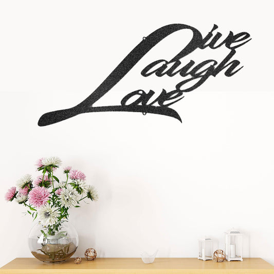 Live Laugh Love Indoor Outdoor Steel Sign Wall Art - Mallard Moon Gift Shop