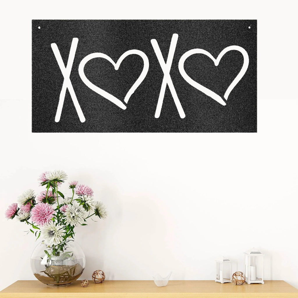 XOXO Hugs and Kisses Indoor Outdoor Steel Wall Sign