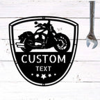 Motorcycle Biker Personalized Name Indoor Outdoor Steel Wall Sign