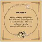 WardenSunflower Bracelet - Thanks for being who you are - Birthday Christmas Jewelry Gifts Coworkers Colleague Boss