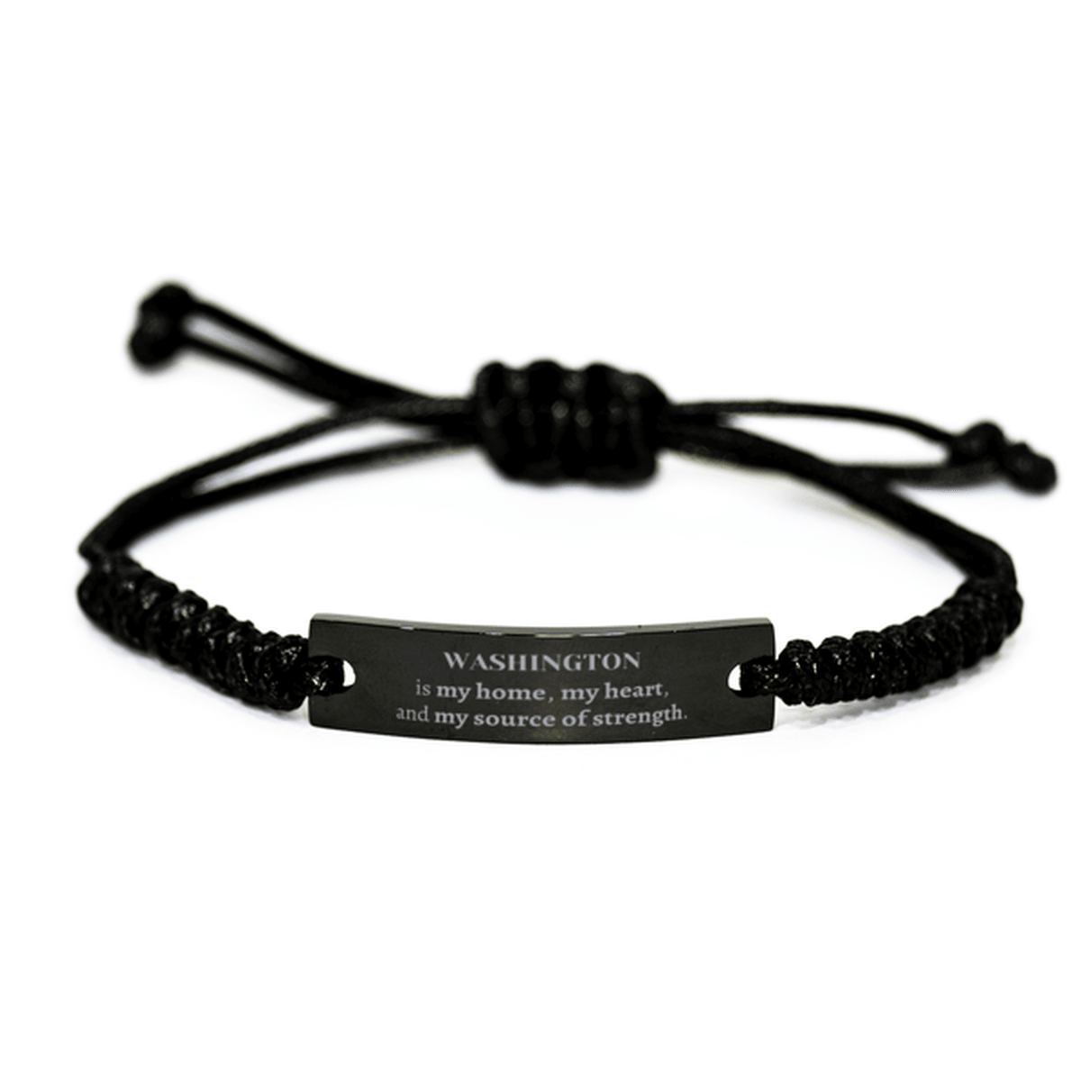 Washington is my home Gifts, Lovely Washington Birthday Christmas Black Rope Bracelet For People from Washington, Men, Women, Friends - Mallard Moon Gift Shop