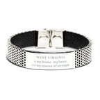 West Virginia is my home Gifts, Lovely West Virginia Birthday Christmas Stainless Steel Bracelet For People from West Virginia, Men, Women, Friends
