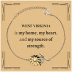 West Virginia is my home Gifts, Lovely West Virginia Birthday Christmas Sunflower Bracelet For People from West Virginia, Men, Women, Friends