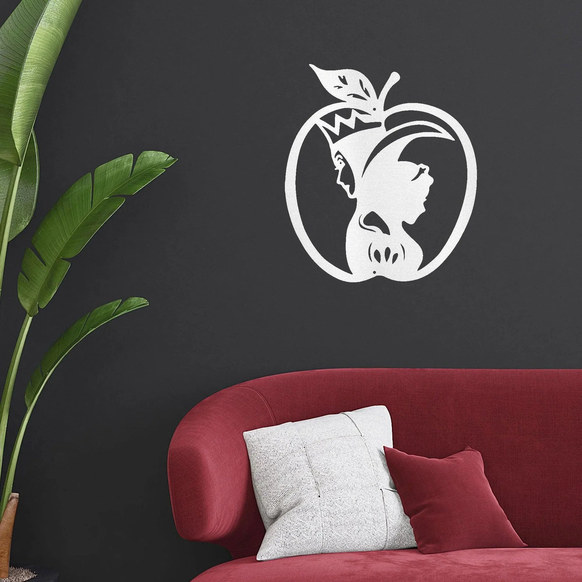 Snow White and the Queen Poison Apple Metal Art