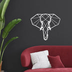 Geometric Elephant Indoor Outdoor Steel Wall Sign
