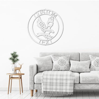 Eagle Personalized Patriotic Metal Art Wall Sign - Mallard Moon Gift Shop
