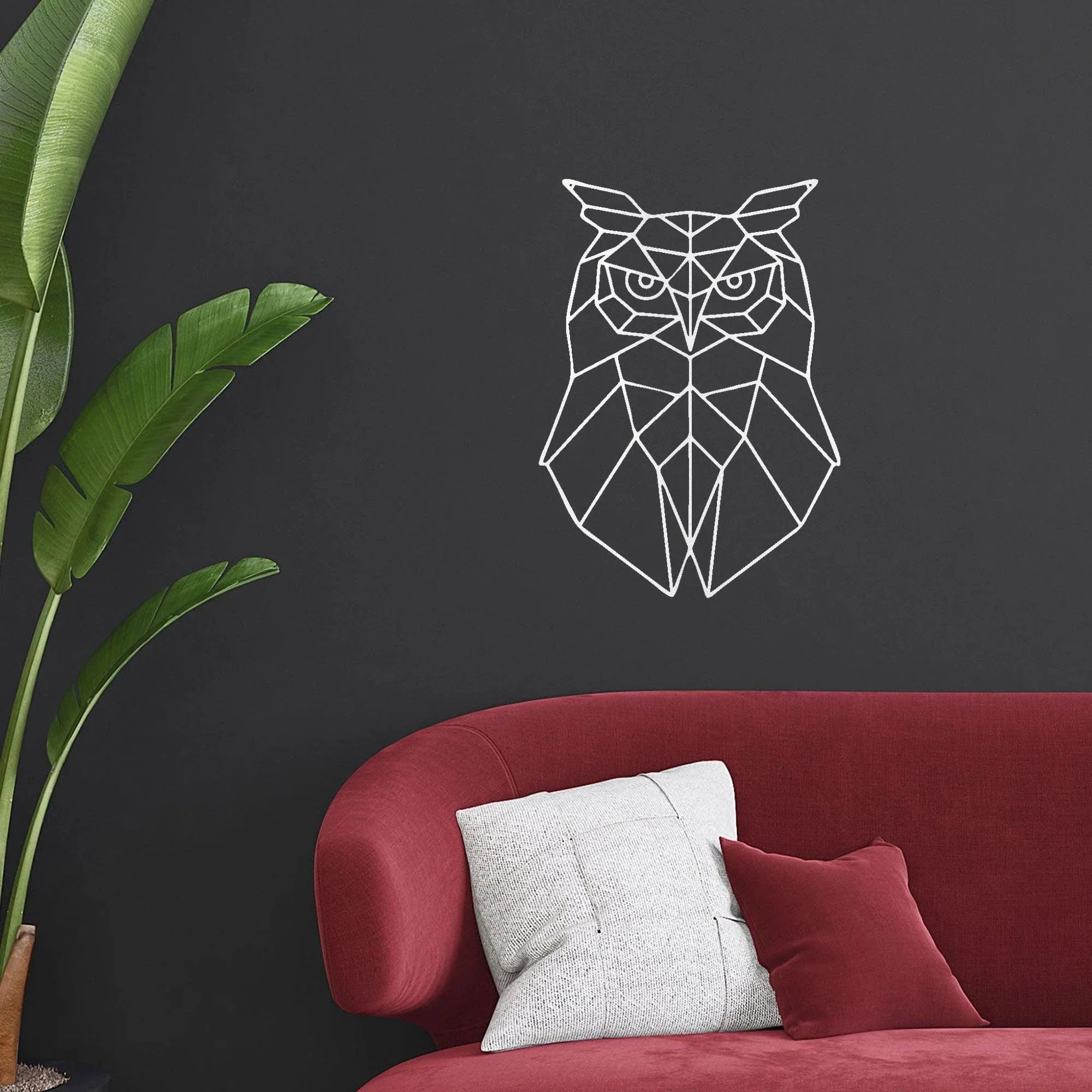 Geometric Owl Indoor Outdoor Steel Wall Sign