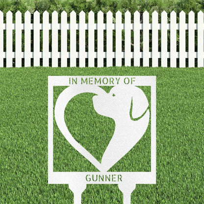Dog Love Custom Address or Name Yard Garden Lawn Metal Stake Sign - Mallard Moon Gift Shop