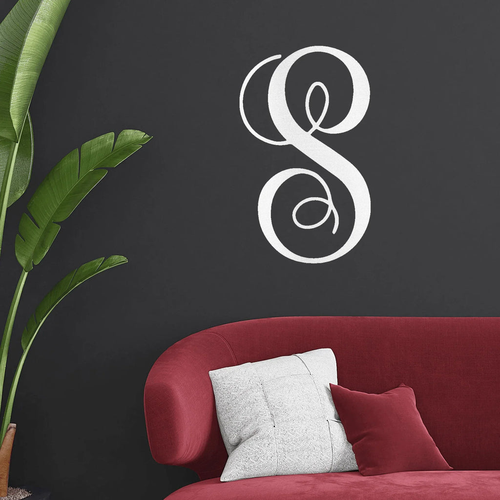 Fancy Initial Custom Monogram Metal Wall Art