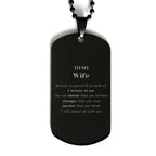 Wife Black Dog Tag Gifts, To My Wife You are braver than you believe, stronger than you seem, Inspirational Gifts For Wife Engraved, Birthday, Christmas Gifts For Wife Men Women
