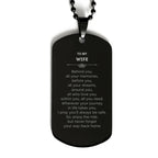 Wife Black Dog Tag Necklace Sentimental Birthday Christmas Unique Gifts Behind you, all your memories