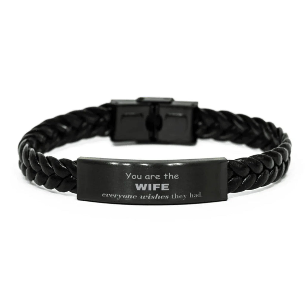 Wife Braided Leather Bracelet, Everyone wishes they had, Inspirational Bracelet For Wife, Wife Gifts, Birthday Christmas Unique Gifts For Wife