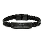 Wife Long Distance Relationship Gifts, No matter the miles that separate us, Cute Love Braided Leather Bracelet For Wife, Birthday Christmas Unique Gifts For Wife