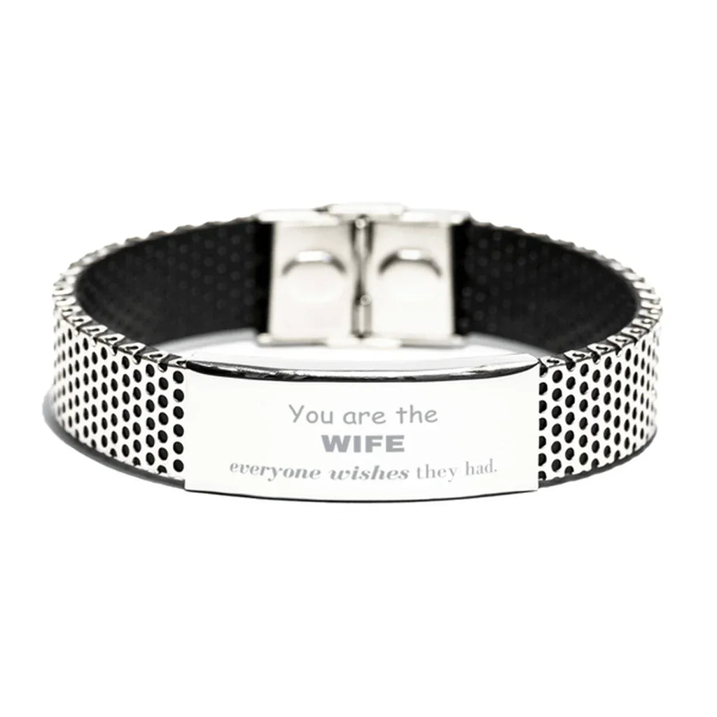 Wife Stainless Steel Bracelet, Everyone wishes they had, Inspirational Bracelet For Wife, Wife Gifts, Birthday Christmas Unique Gifts For Wife