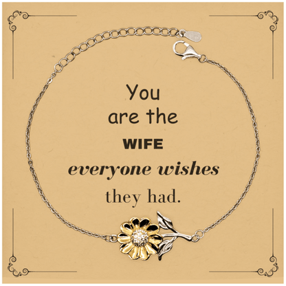Wife Sunflower Bracelet, Everyone wishes they had, Inspirational Bracelet For Wife, Wife Gifts, Birthday Christmas Unique Gifts For Wife - Mallard Moon Gift Shop