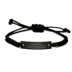 Wisconsin is my home Gifts, Lovely Wisconsin Birthday Christmas Black Rope Bracelet For People from Wisconsin, Men, Women, Friends
