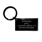 Wisconsin is my home Gifts, Lovely Wisconsin Birthday Christmas Keychain For People from Wisconsin, Men, Women, Friends