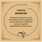 Youth MinisterSunflower Bracelet - Thanks for being who you are - Birthday Christmas Jewelry Gifts Coworkers Colleague Boss