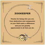 ZookeeperSunflower Bracelet - Thanks for being who you are - Birthday Christmas Jewelry Gifts Coworkers Colleague Boss